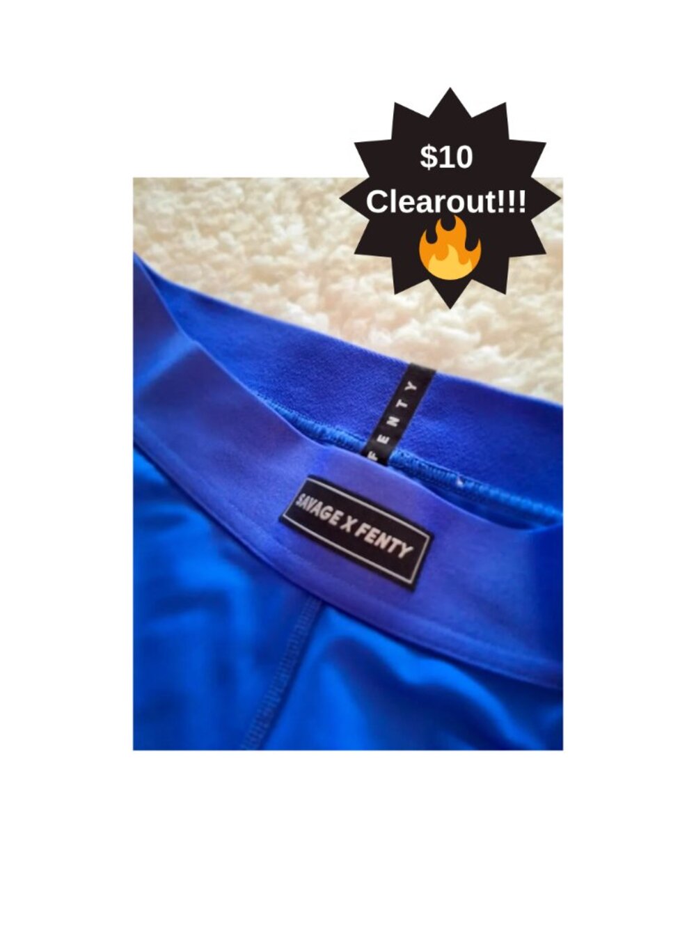 🔥🔥🔥 $10 CLEAROUT Savage X Fenty Blue Leggings with Mesh Detail S FINAL SALE!